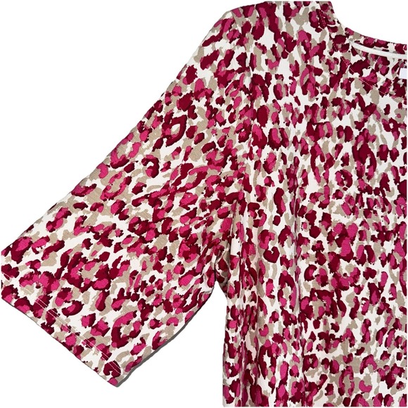 Chico's Tops - NWT Chicos Touch of Cool Top  Elbow Short Sleeve T Shirt  Pink Leopard Large